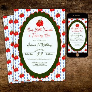 Invitation Notre petite tomate tourne un 1er anniversaire