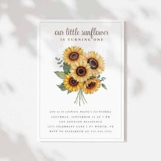Invitation Notre petite tournesol automne 1er anniversaire
