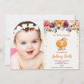 Invitation Notre peu de photo florale d'anniversaire de (Devant)