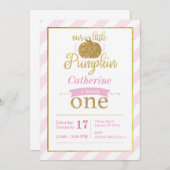 Invitation Notre peu d'invitation d'anniversaire de rose d'or (Devant / Derrière)