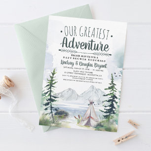 Invitation Notre plus grand Baby shower d'aventure