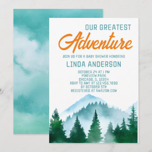 Invitation Notre plus grand Baby shower d'aventure
