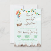 Invitation Notre plus grande aventure Baby shower neutre genr (Devant)