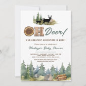Invitation Notre plus grande aventure Oh Deer Baby shower (Devant)