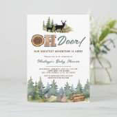 Invitation Notre plus grande aventure Oh Deer Baby shower (Debout devant)