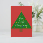 Invitation Notre premier Arrière - plan rouge de Noël (Debout devant)