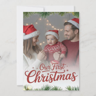 Invitation Notre premier Noël en famille ensemble