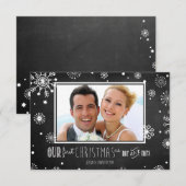 Invitation Notre premier Noël en tant que M. et Mme Snowflake (Devant / Derrière)