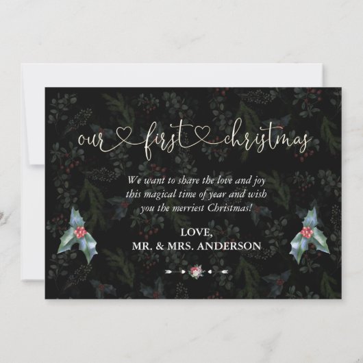 Invitation Notre premier Noël en tant que Mr & Mrs Script Pho (Dos)