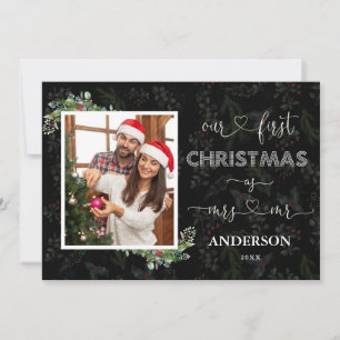 Invitation Notre premier Noël en tant que Mr & Mrs Script Pho