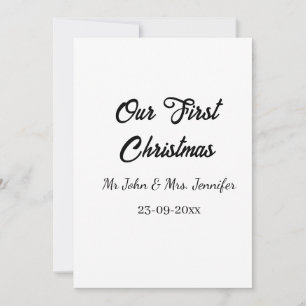 Invitation Notre premier Noël, M. et Mme, nom du couple date