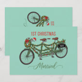 Invitation Notre premier Noël Marié 2025 | Cute Tandem (Devant / Derrière)