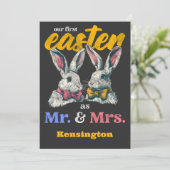 Invitation Notre Premier Pâques En Tant Que Monsieur Et Madam (Debout devant)