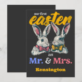 Invitation Notre Premier Pâques En Tant Que Monsieur Et Madam (Devant / Derrière)