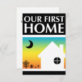 Invitation notre première maison (coucher de soleil arc-en-ci (Devant / Derrière)