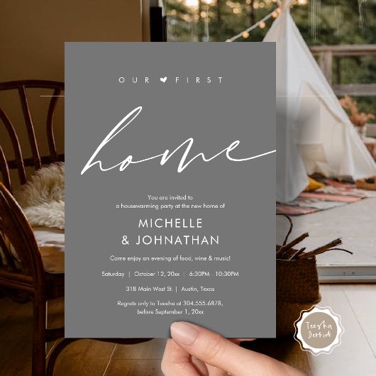 Invitation Notre première maison, fête du réchauffement clima