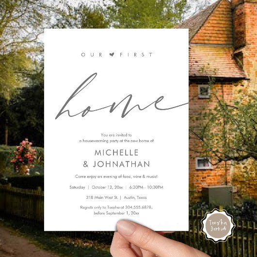 Invitation Notre première maison, fête du réchauffement clima