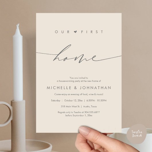 Invitation Notre première maison, fête du réchauffement clima