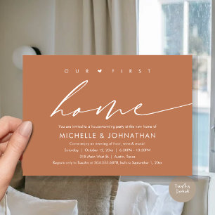 Invitation Notre première nouvelle maison, Fête de la Fête du