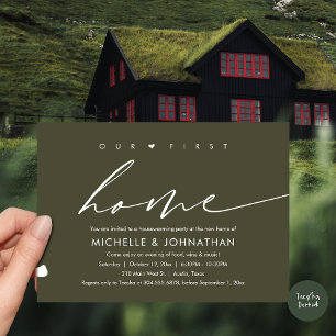 Invitation Notre première nouvelle maison, Fête de la Fête du
