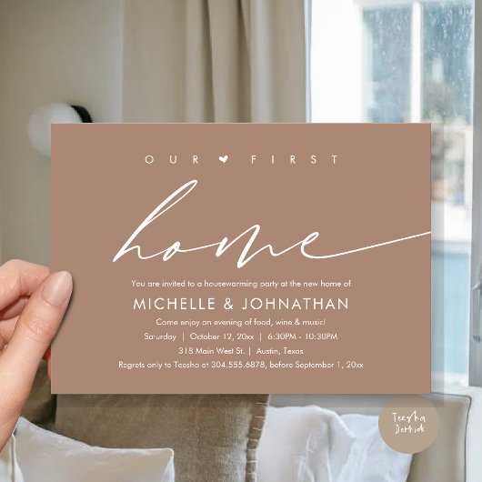 Invitation Notre première nouvelle maison, Fête de la Fête du