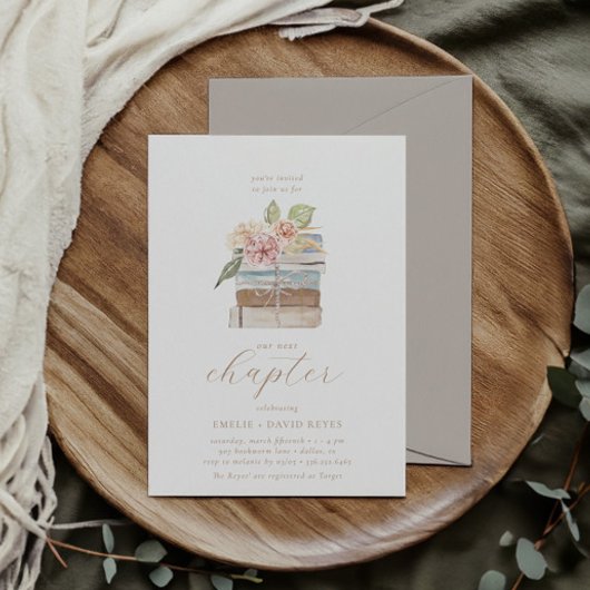 Invitation Notre prochain chapitre | Baby shower Neutral Stor