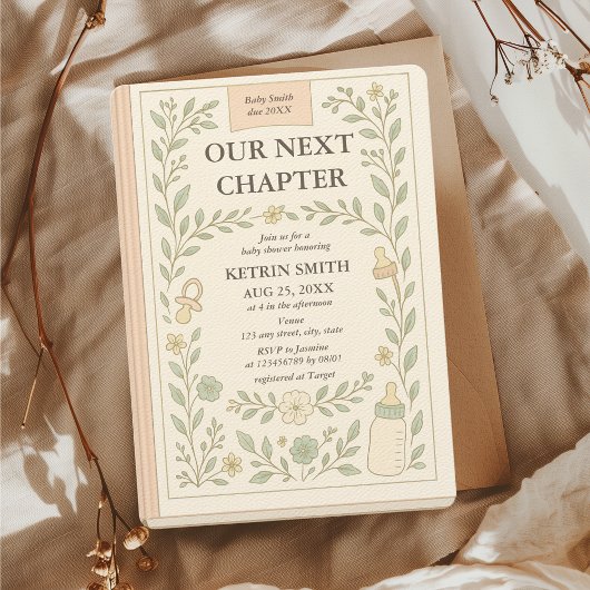 Invitation Notre prochain chapitre Storybook Fairytale Baby s