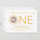 Invitation Notre rayon de soleil Photo Baby 1er anniversaire (Devant)