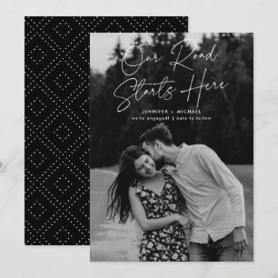Invitation Notre route commence ici Photo Fiançailles Faire-p
