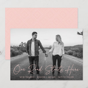 Invitation Notre route commence ici Photo Fiançailles Faire-p