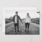 Invitation Notre route commence ici Photo Fiançailles Faire-p (Devant)