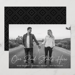Invitation Notre route commence ici Photo Fiançailles Faire-p