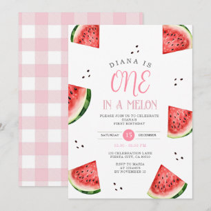 Invitation Notre Sweetie Pastèque 1er Anniversaire Fête d'Été
