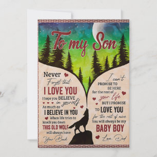 Invitation N'oubliez jamais que je t'aime - Loup Papa à Fils 