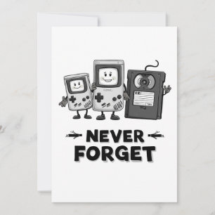 Invitation N'oubliez jamais ruban Casse Vintage 90s esthétiqu