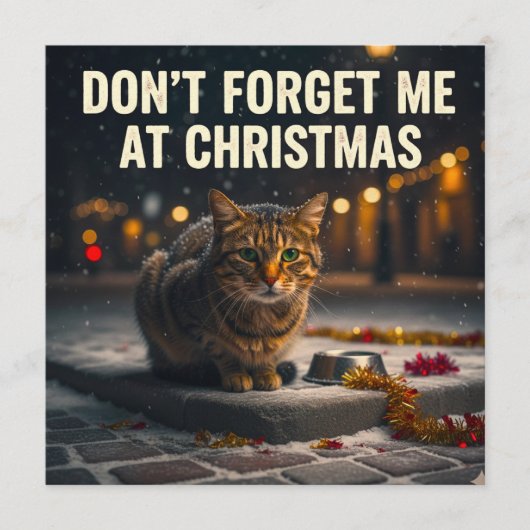 Invitation N'oubliez pas les chats à Noël image art (Devant)