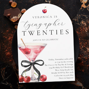 Invitation Nouer mes vingt ans Cherry Martini 30 ans Annivers