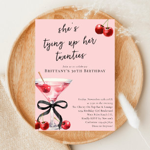 Invitation Nouer mes vingt ans Cherry Martini 30e anniversair