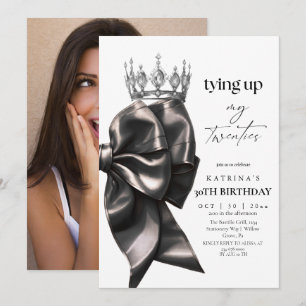 Invitation Nouer mes vingt ans Ruban noir 30e anniversaire
