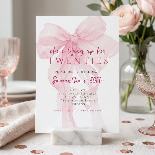 Invitation Nouer son ruban rose pour ses 30 ans