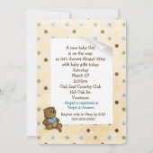 Invitation Nounours Brown sur Baby shower Pois (Dos)
