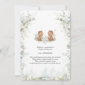 Invitation Nounours Chic High Tea Party Jumeaux Baby shower (Dos)