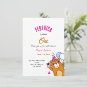 Invitation Nounours en peluche (Debout devant)