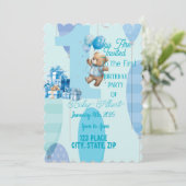 Invitation Nounours et ballons Anniversaire Thème (Debout devant)