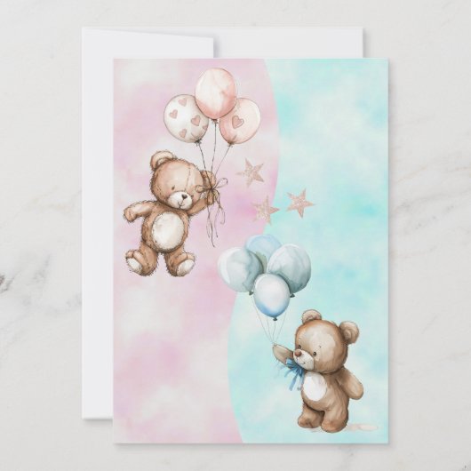 Invitation Nounours genre révéler l'invitation (Dos)