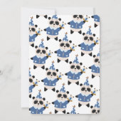 Invitation Nounours Panda Sauvage Bleu 1er Anniversaire (Dos)