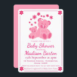 Invitation Nounours rose mignon Baby shower fille<br><div class="desc">Invitation à la douche pour bébé nounours rose.</div>