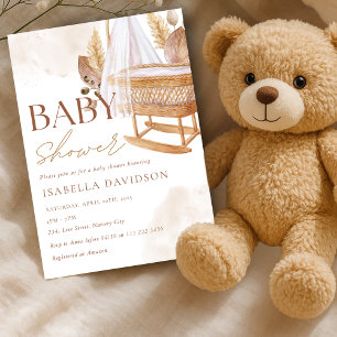 Invitation Nourrisson bébé Boho Baby shower neutre pour les f