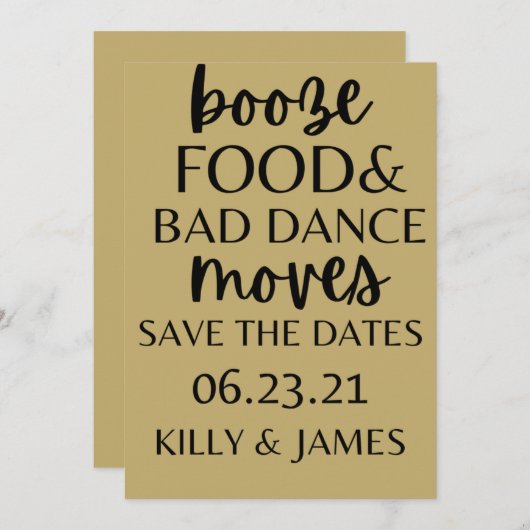 Invitation Nourriture Alcoolisée et Mauvais Mouvements de Dan (Devant / Derrière)