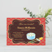 Invitation Nourriture chinoise fête d'anniversaire (Debout devant)